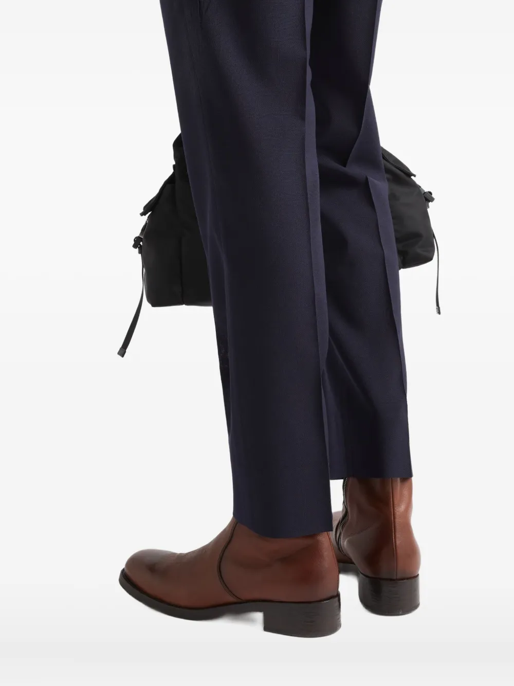 Prada 40 mm leren laarzen met rits Bruin