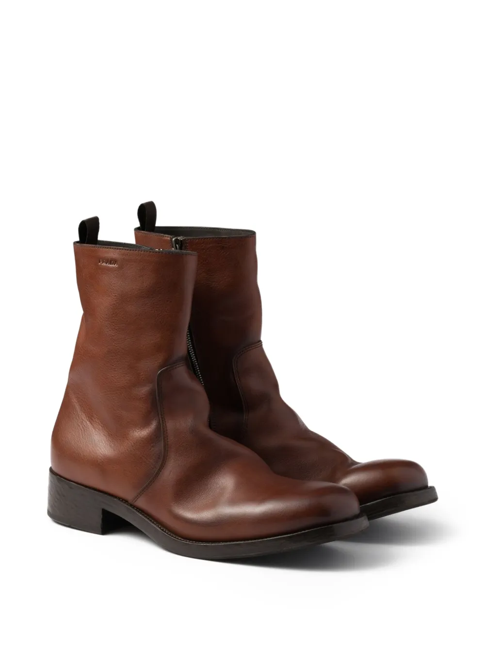 Prada bottines zippées 40 mm en cuir | bottes de motard | Image 2