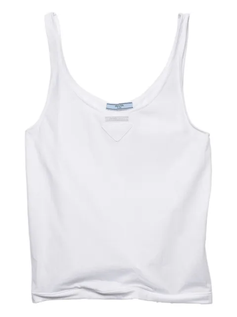 Prada thin-strap triangle-logo tank top