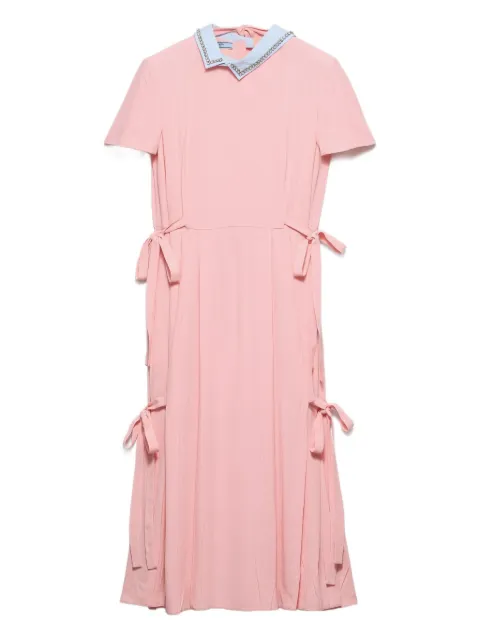 Prada bow-embellished crepe midi dress