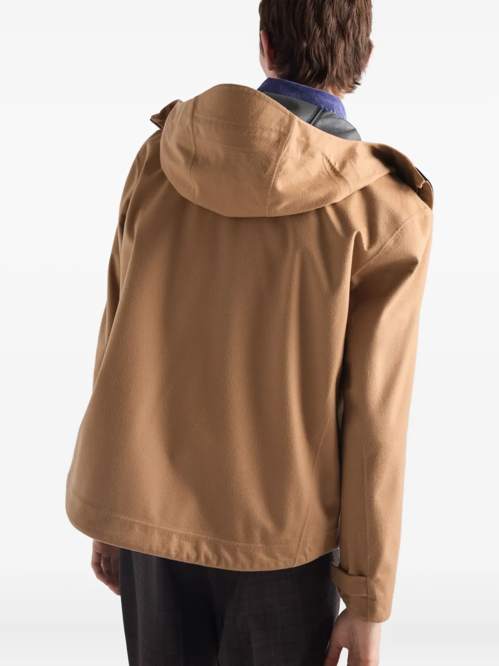 Prada Kasjmier jack met rits en capuchon Bruin