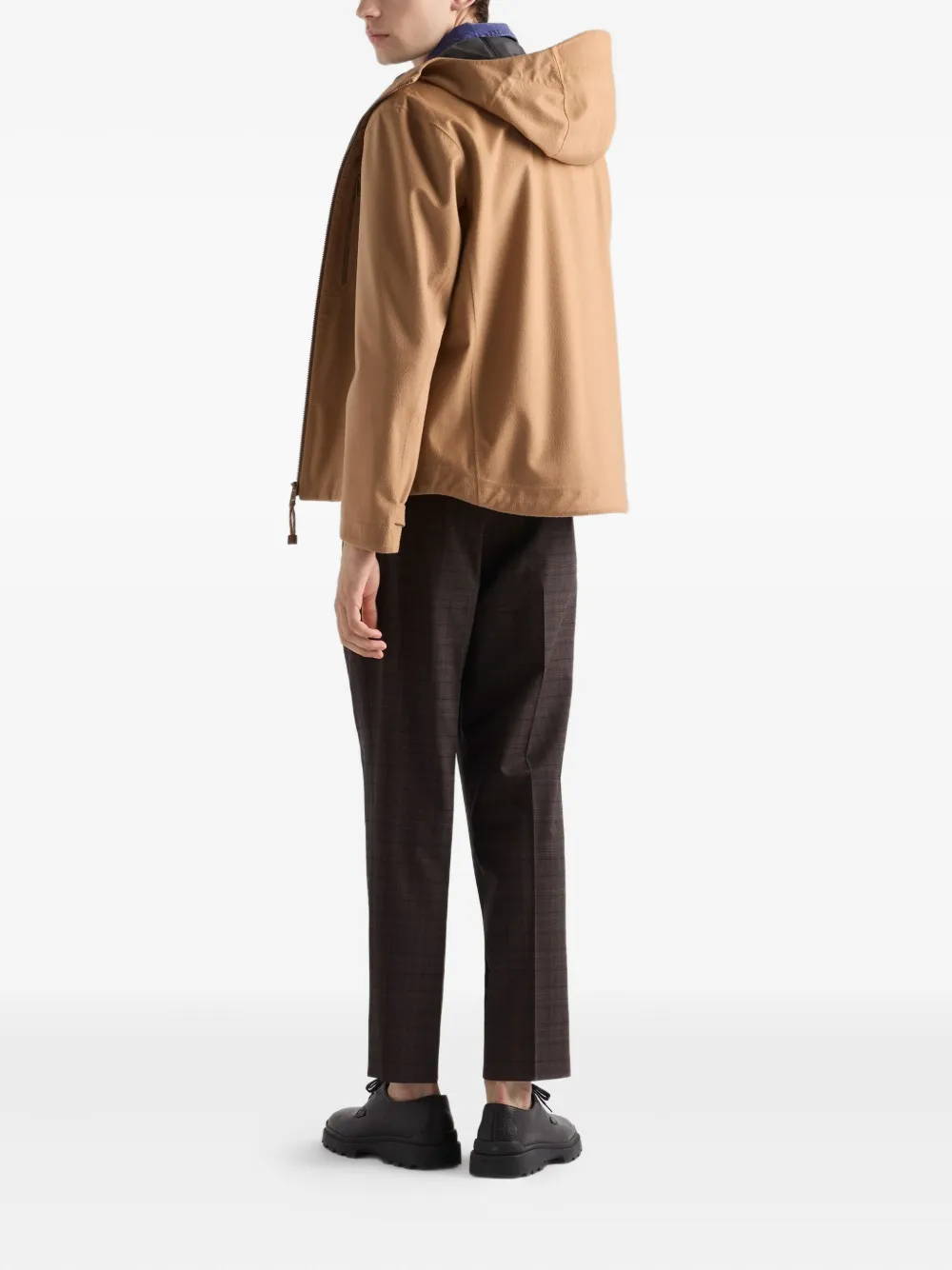 Prada Kasjmier jack met rits en capuchon Bruin