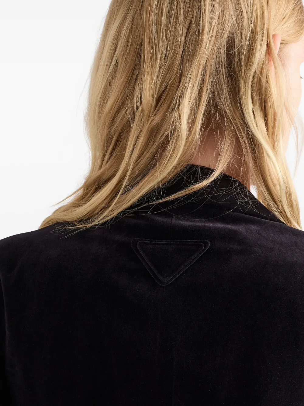 Prada Single-breasted Velvet Jacket In Black