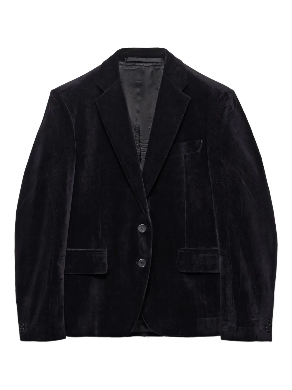 Prada Single-breasted Velvet Jacket In Black