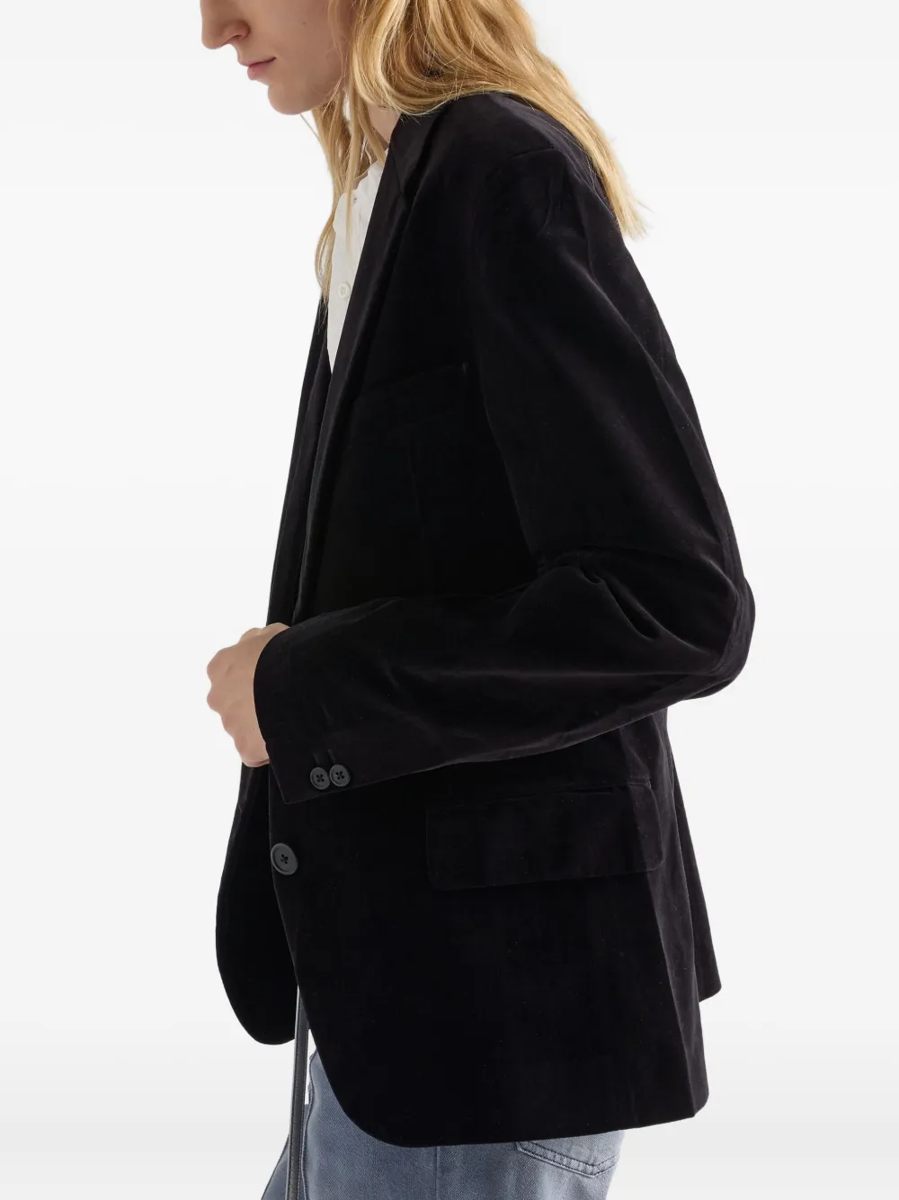 Prada Single-breasted Velvet Jacket In Black