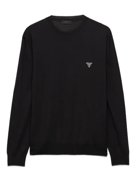 Prada embroidered-logo crew-neck sweater