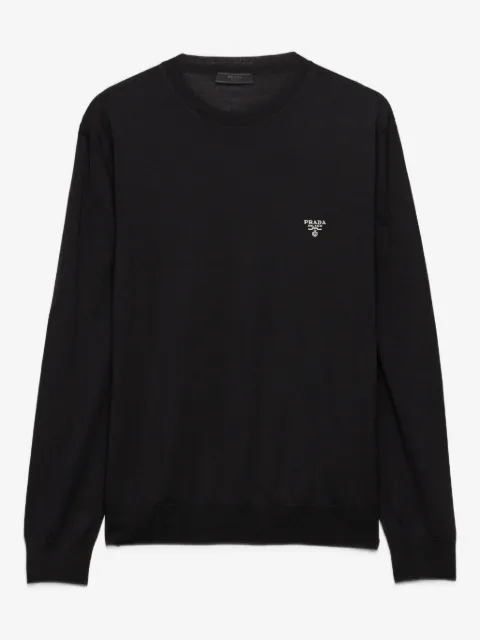 Prada tröja med broderad logotyp