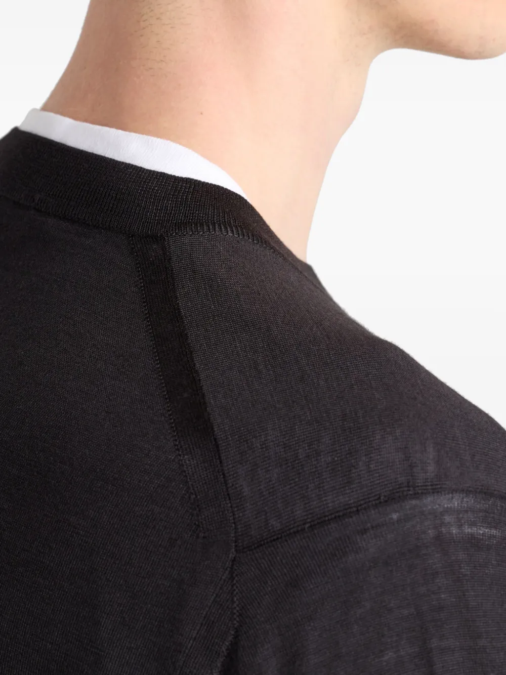 Prada Sweater met geborduurd logo en ronde hals Zwart