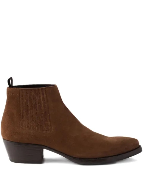 Prada bottines chelsea en daim à soufflets élastiqués 55 mm