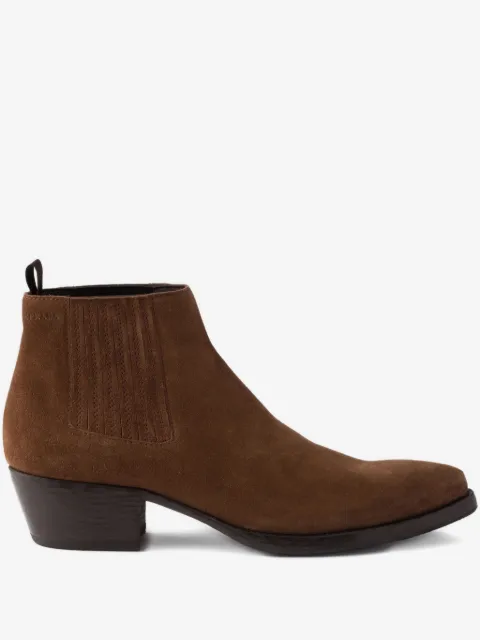 Prada 55mm elasticated-gusset suede Chelsea boots