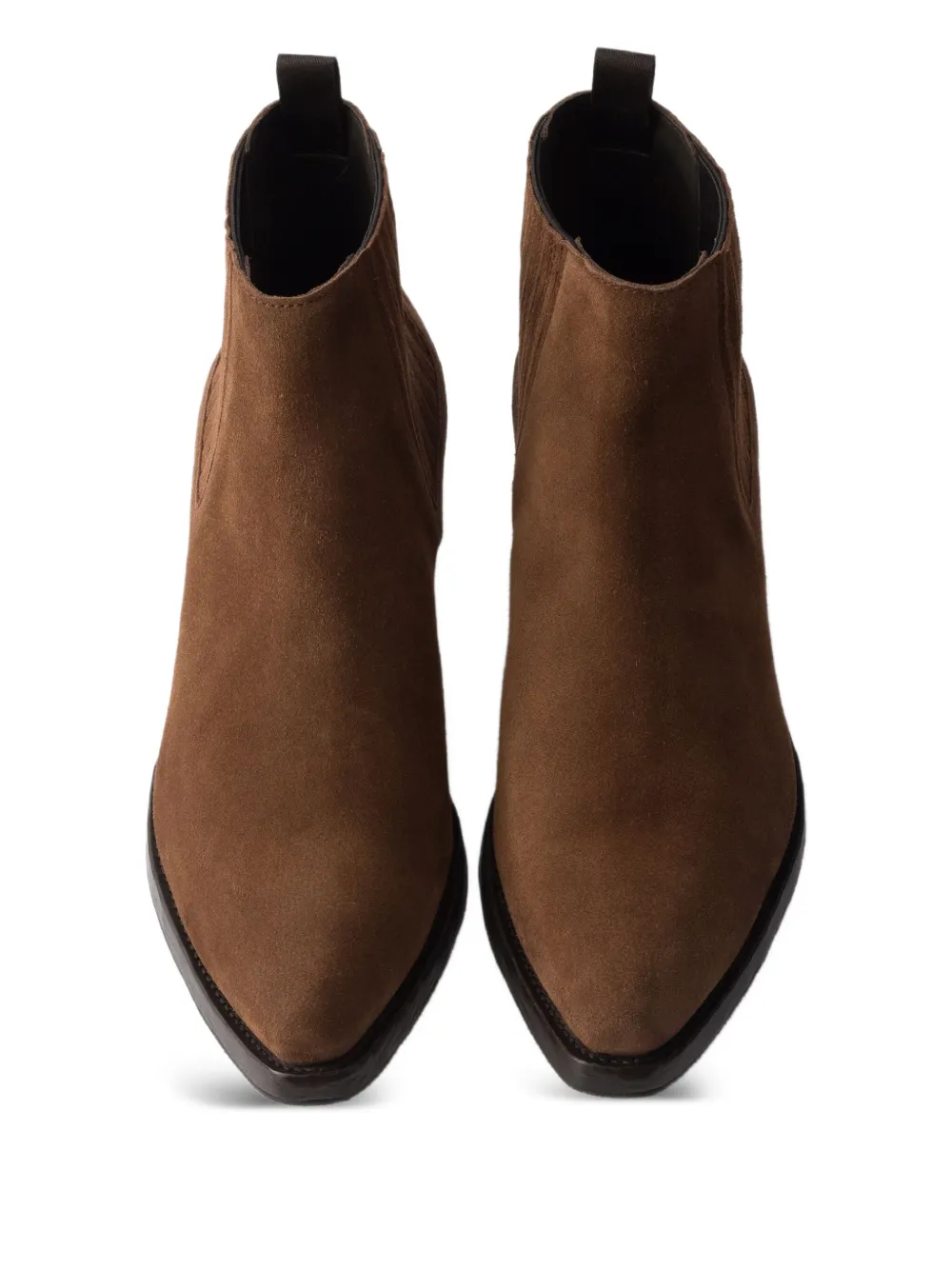  Prada 55mm Elasticated-gusset Suede Chelsea Boots - Brown 
