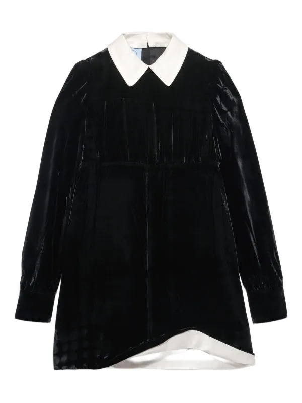 Prada Velvet Mini-dress, Woman, Black, Size 40