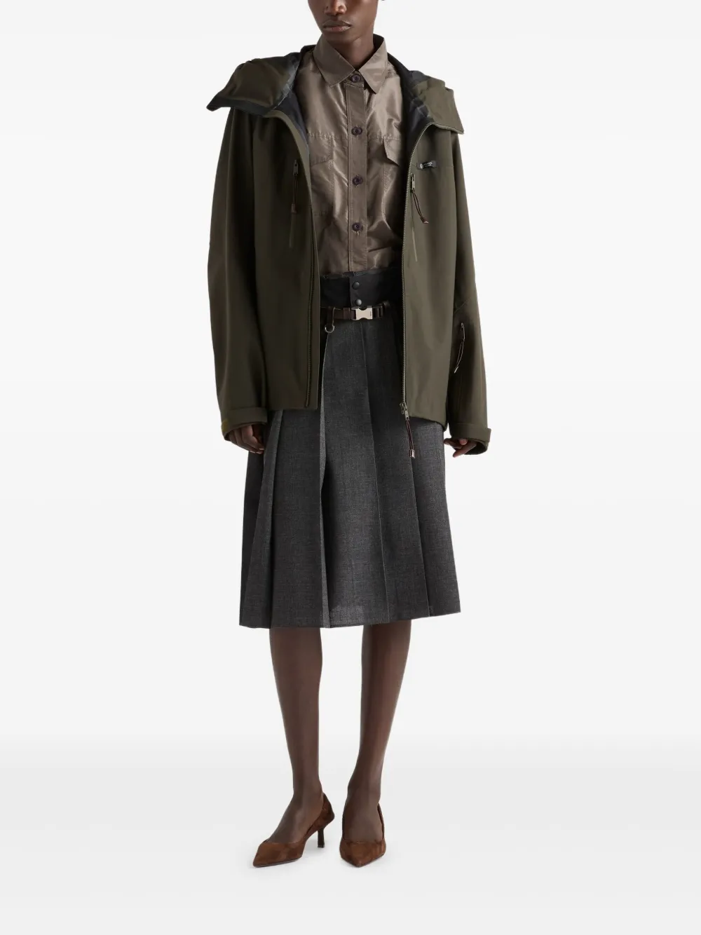 Prada Top met klepzakken en korte mouwen - Groen