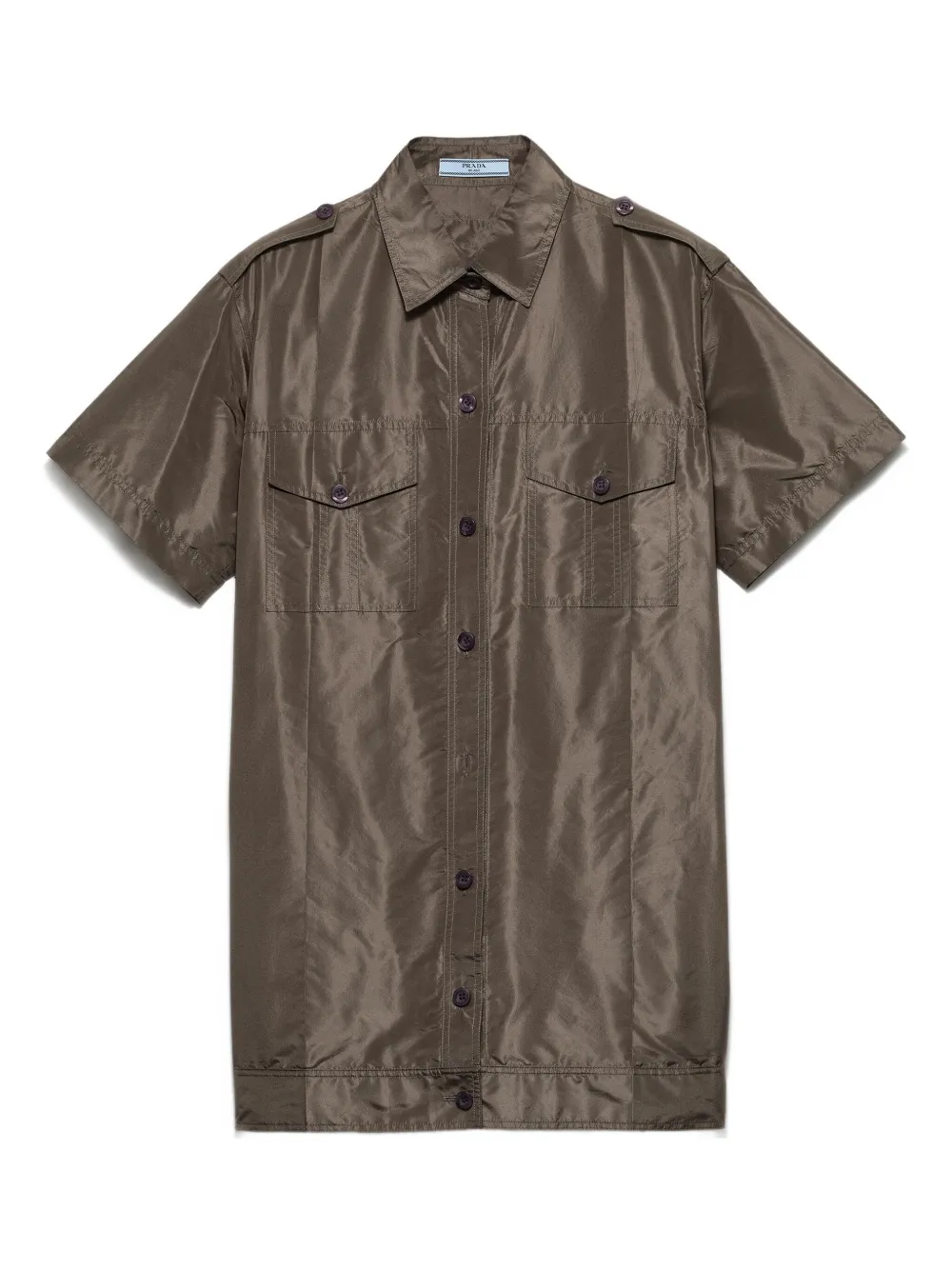 Prada Flap-pockets Short-sleeve Top In Green