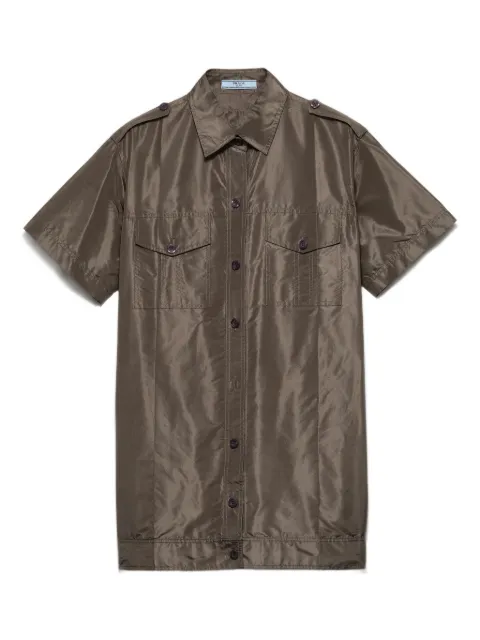 Prada chemise en taffetas à manches courtes