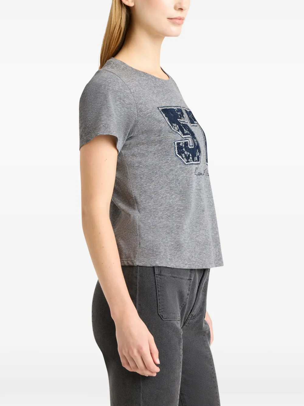 Cinq A Sept T-shirt met kant Grijs