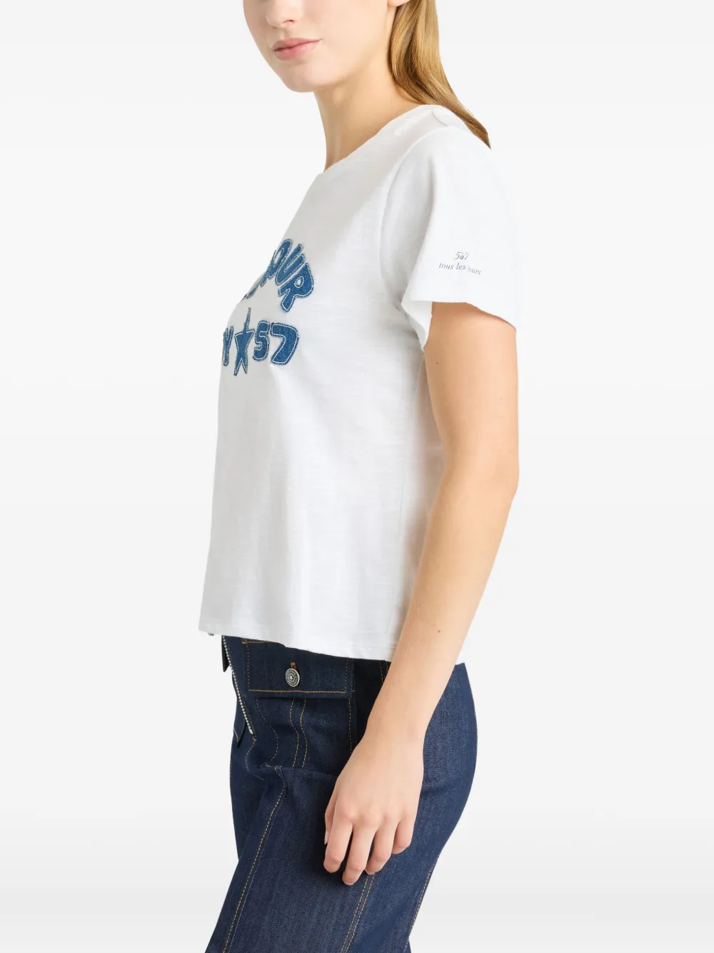 Cinq A Sept Amour 57 T-shirt met patch Wit
