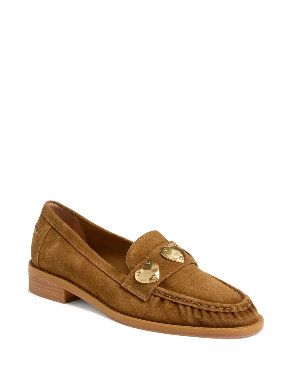 Cinq A Sept Gretta hearts su&egrave;de loafers - Bruin