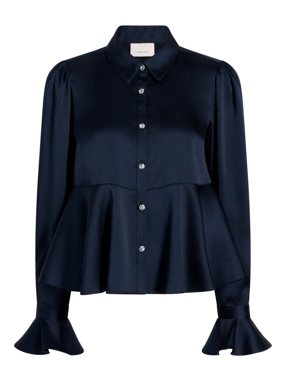 Cinq A Sept Isaure peplum satin shirt - Blu