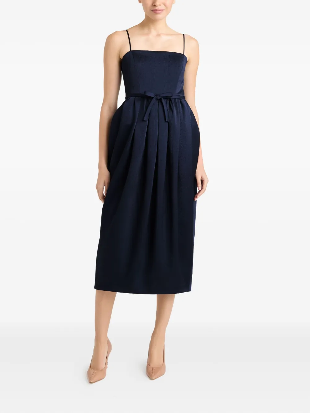 Cinq A Sept Jurk met vierkante hals en strik - Blauw