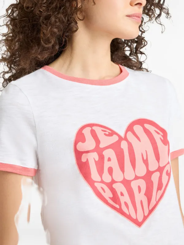 Cinq A Sept Heart Ringer T-shirt | White | FARFETCH AZ