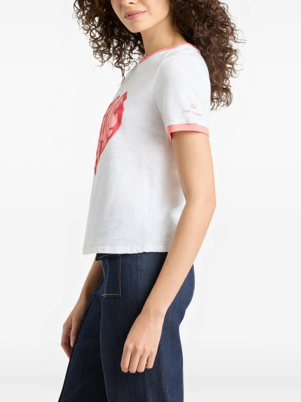 Cinq A Sept Heart Ringer T-shirt | White | FARFETCH AZ