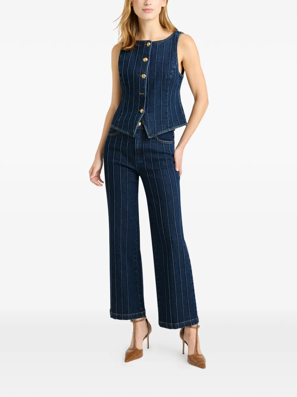 Cinq A Sept Camen gesmockte jeans - Blauw