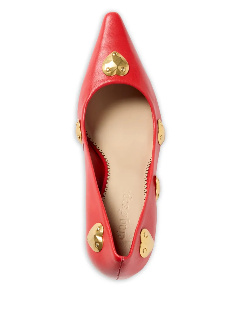  Cinq A Sept Luna Hearts Pumps - Red 
