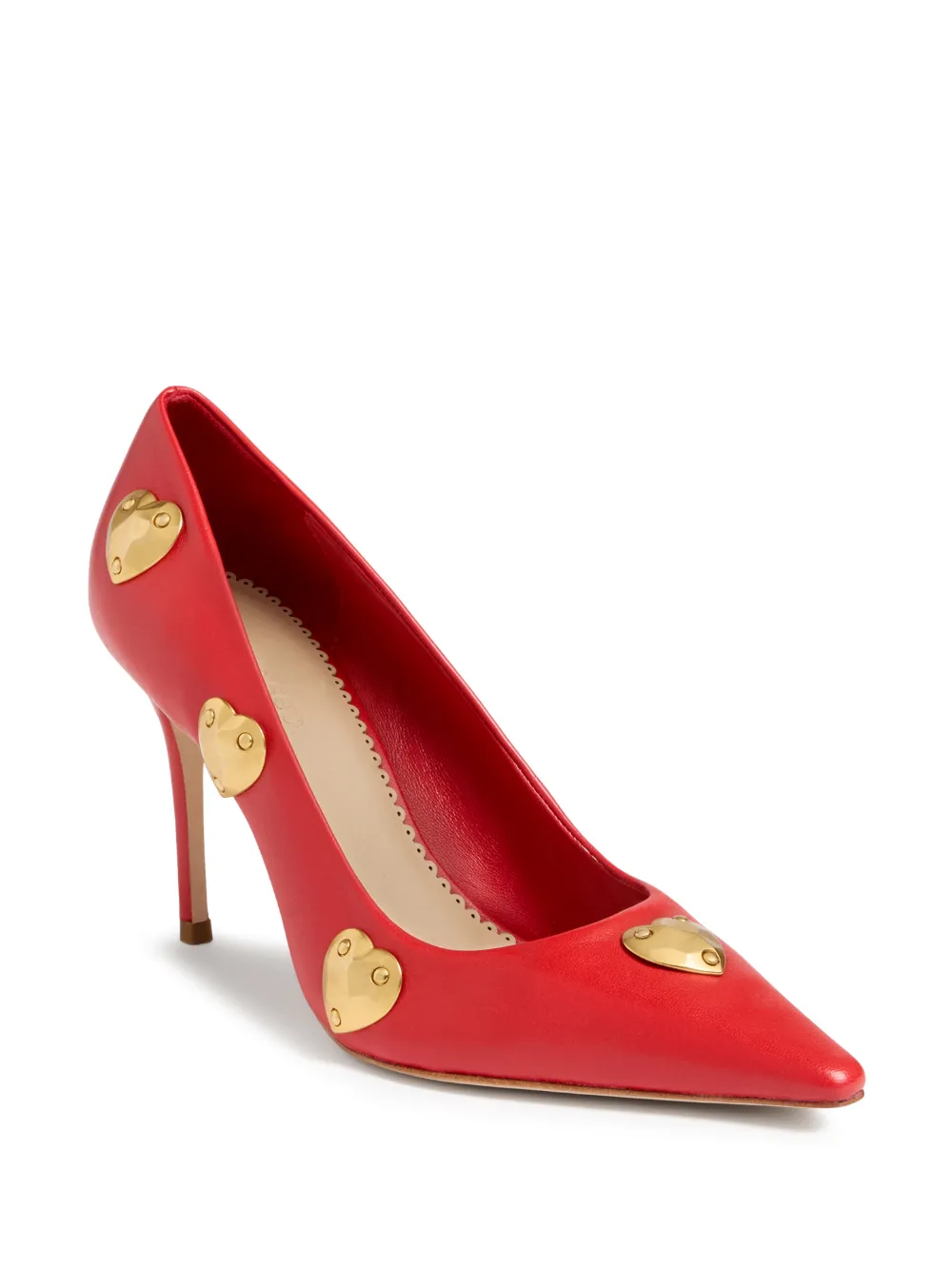  Cinq A Sept Luna Hearts Pumps - Red 