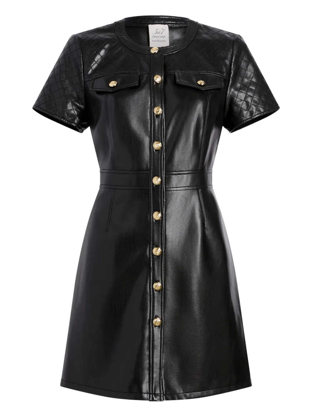 Cinq A Sept Abito corto Layla trapuntato - Nero