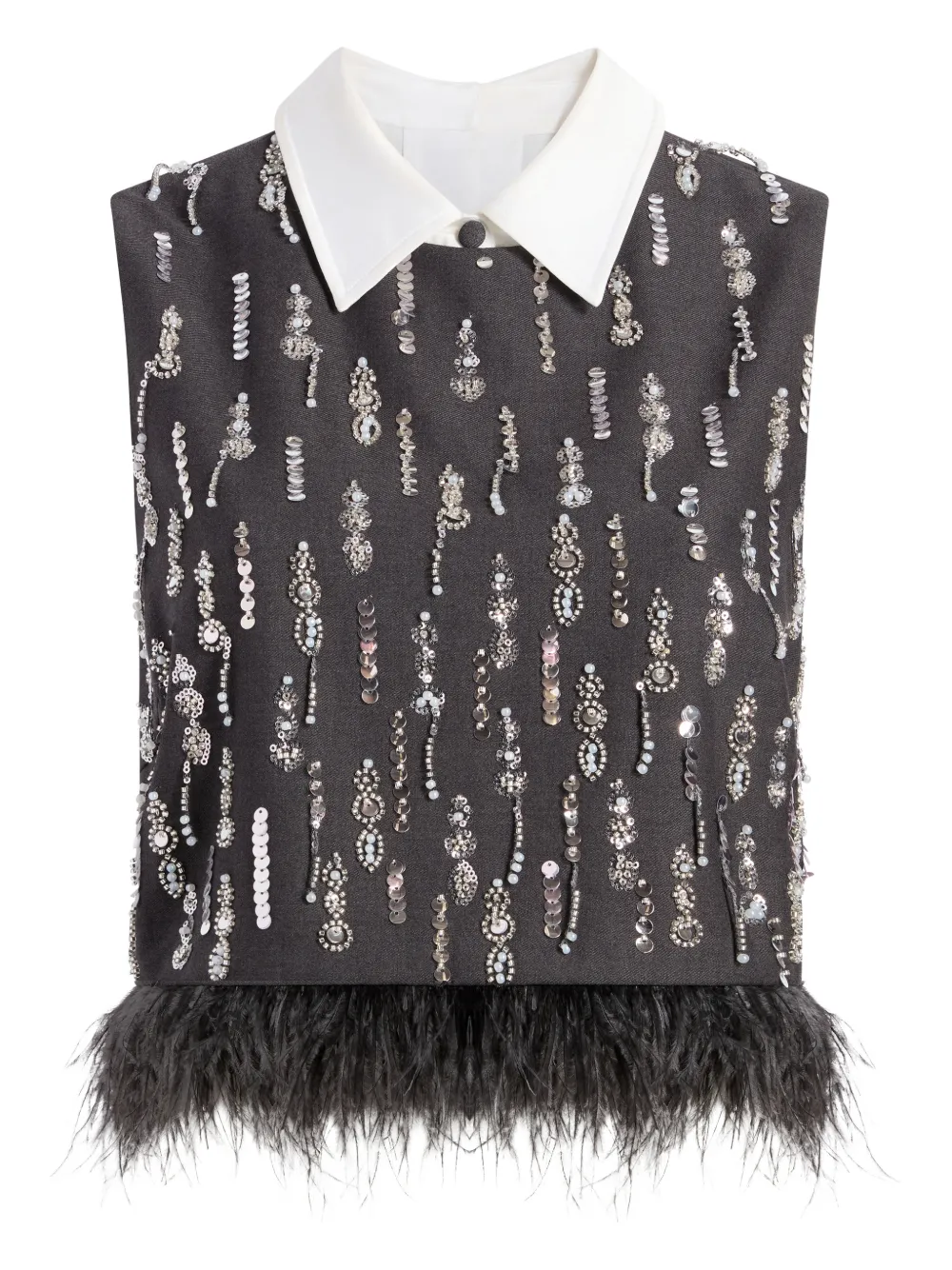 Cinq A Sept Top Selene con paillettes - Grigio