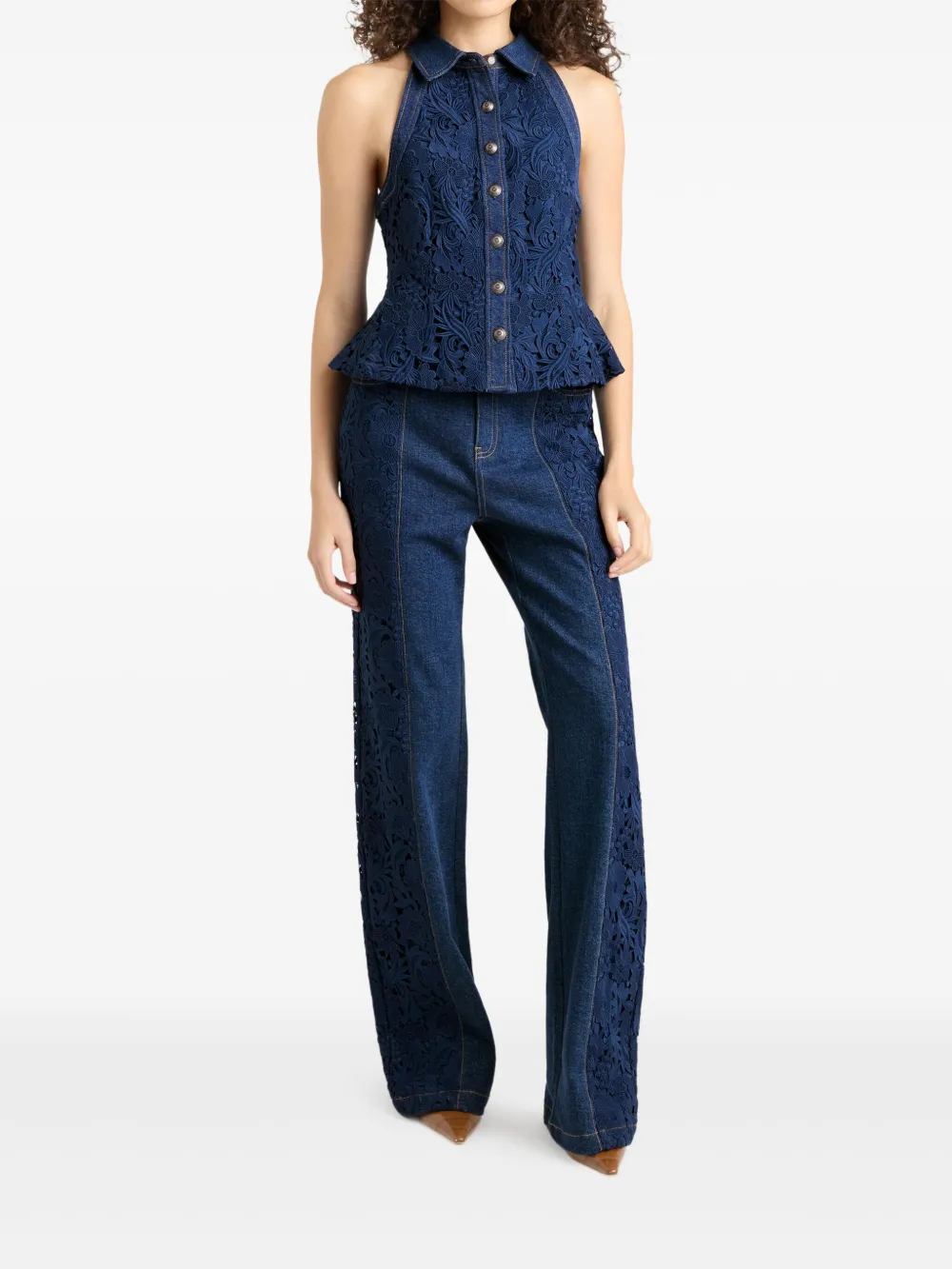 Cinq A Sept Francine broek met kant - Blauw