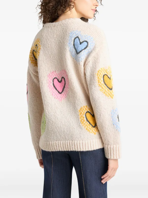 Cinq A Sept Chunky Heart Love Sweater | Neutrals | FARFETCH CA