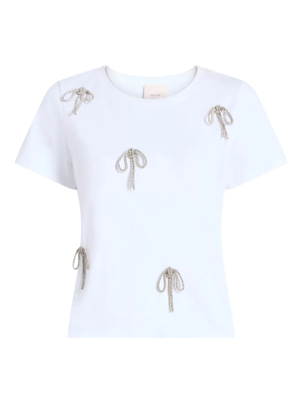 Cinq A Sept T-shirt Corded con strass - Bianco