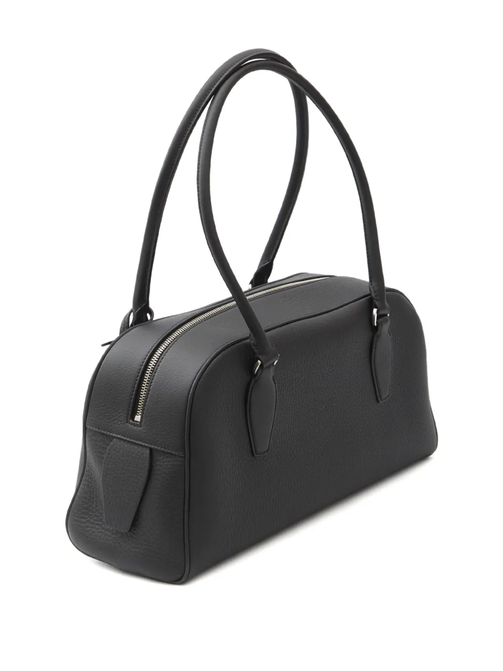 The Row medium India leather shoulder bag - Zwart