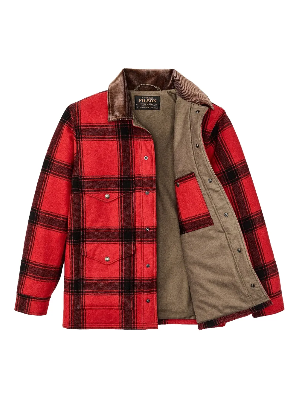 格纹图案衬衫式夹克