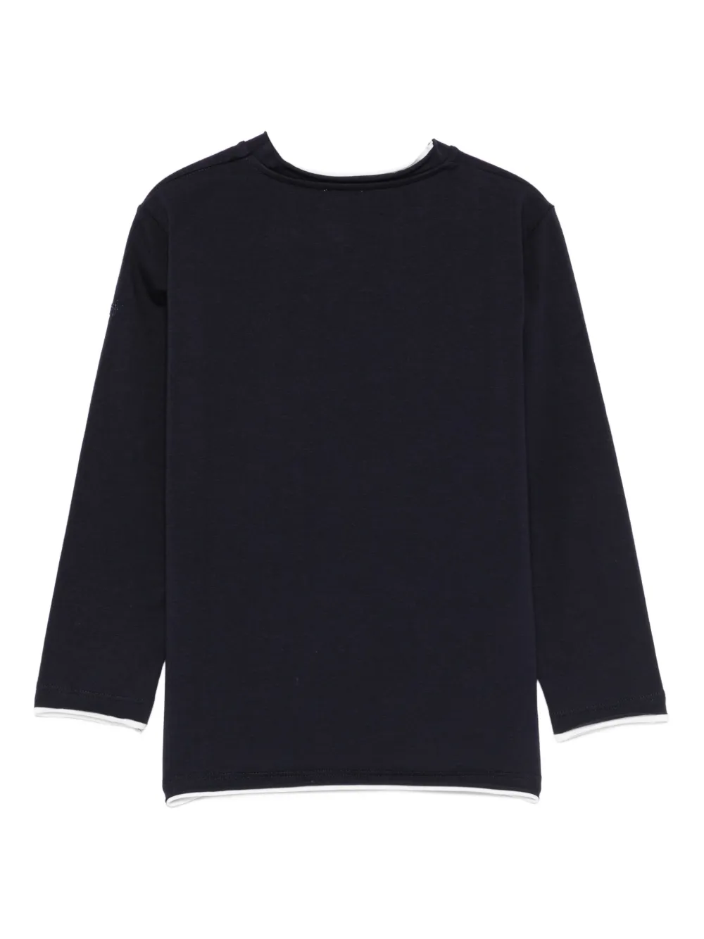 Il Gufo Trim-detail Long-sleeve Cotton T-shirt In Blue
