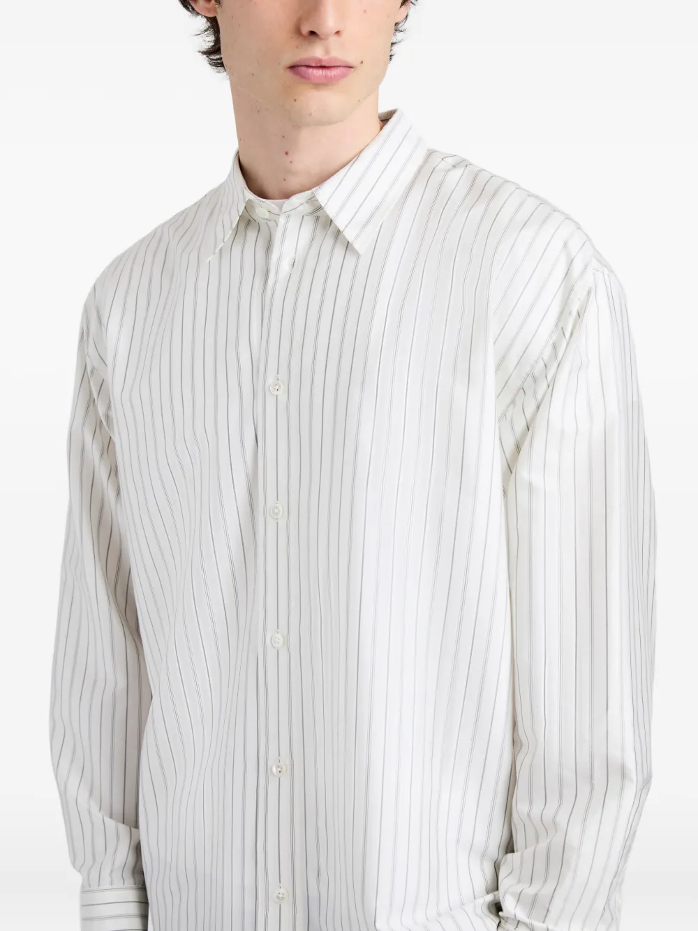 Proenza Schouler Louis gestreept overhemd Wit