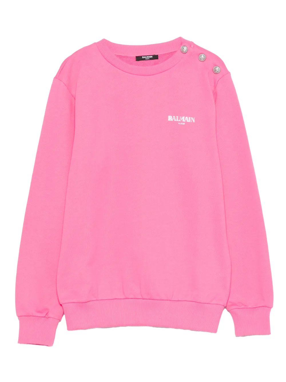 Balmain Kids buttoned-logo sweatshirt - Rosa