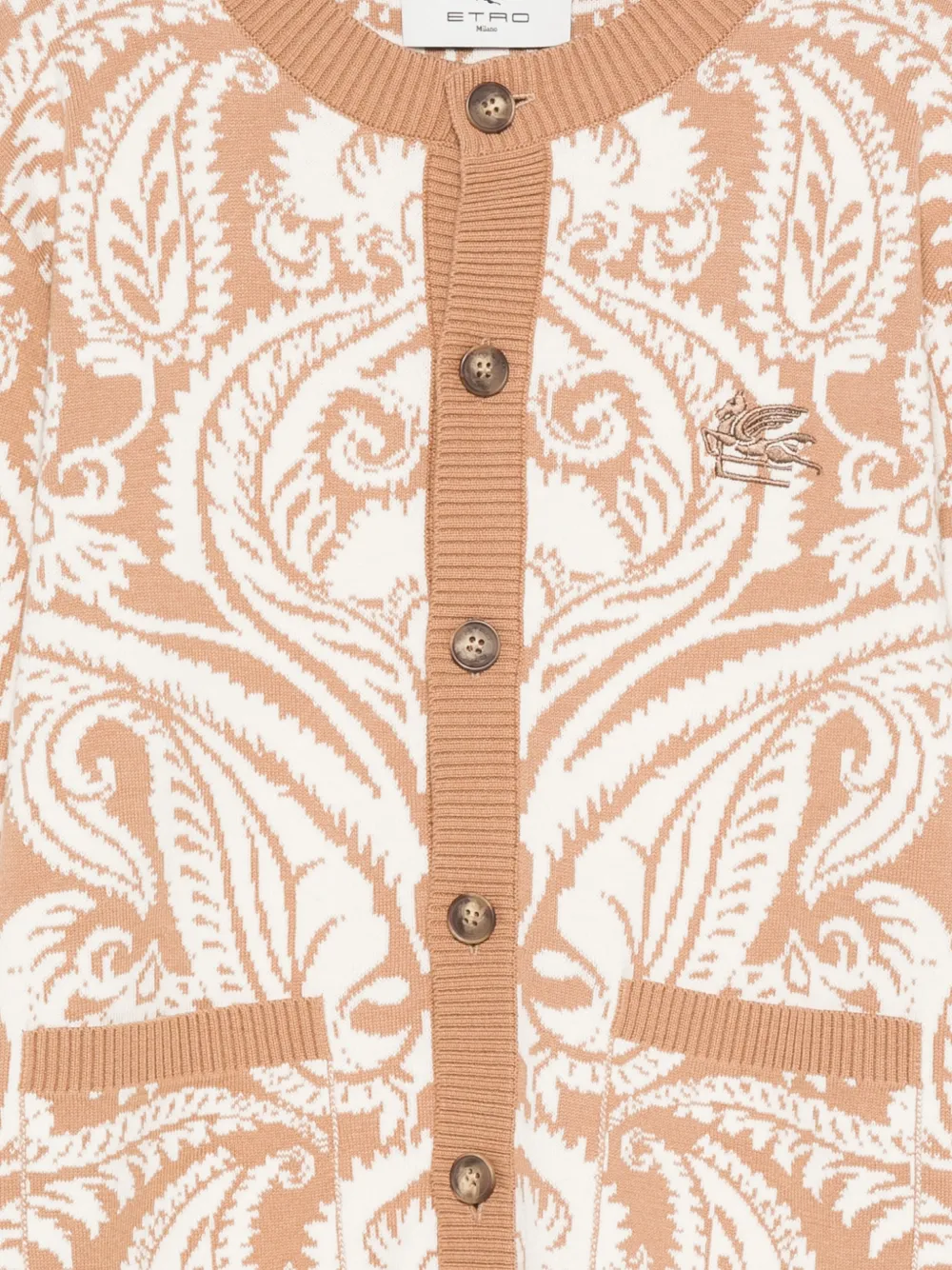 Etro Paisley-buttoned Cardigan In Neutral
