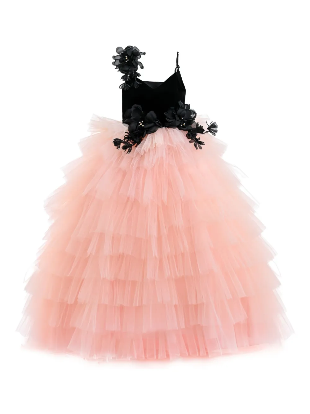 Tulleen floral-emblishment dress - Rosa