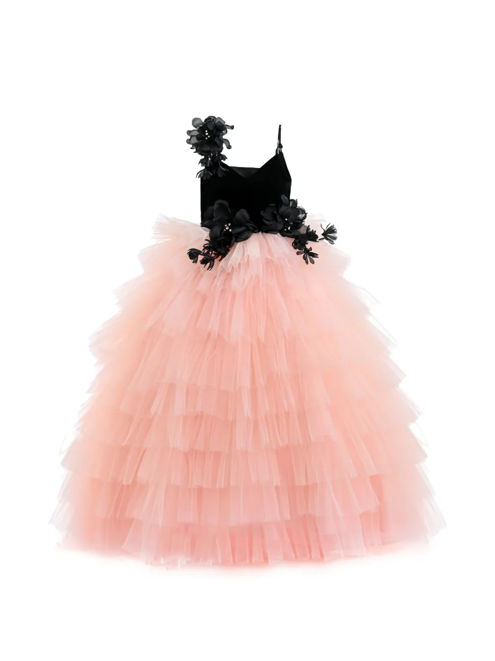 Tulleen floral-emblishment dress - Rosa