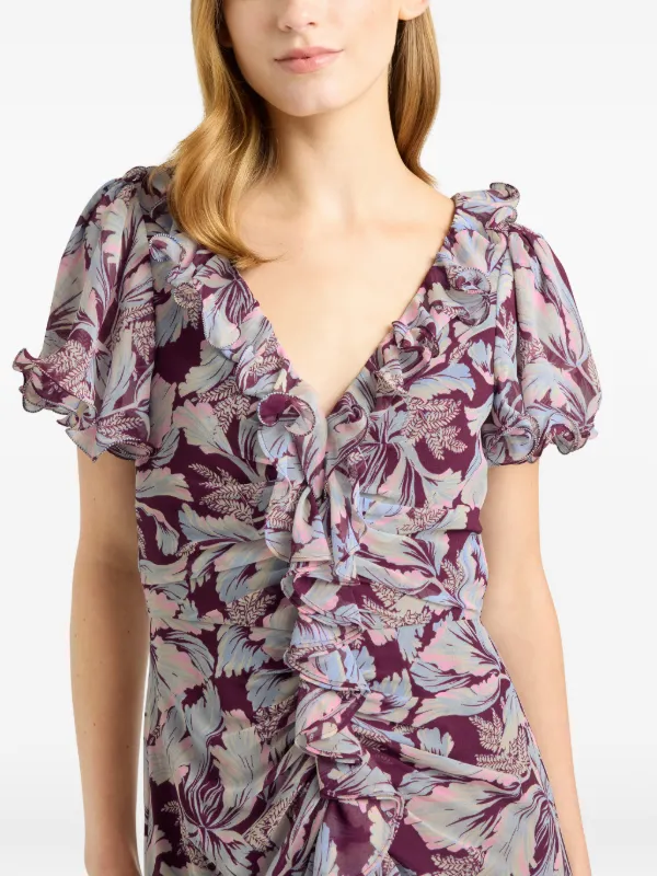 shoulder pad midi dress Aakaa Shoulder Pad Button Down Tie Front Waisted Midi Dress Large