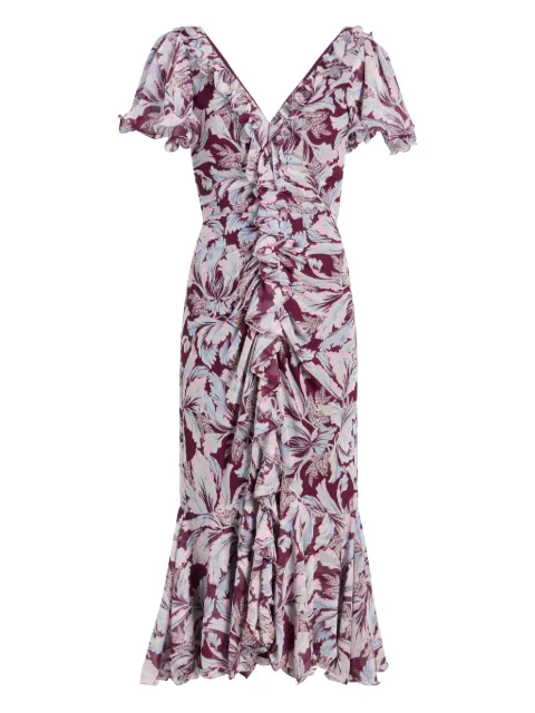 Cinq A Sept ruffled tulip midi dress