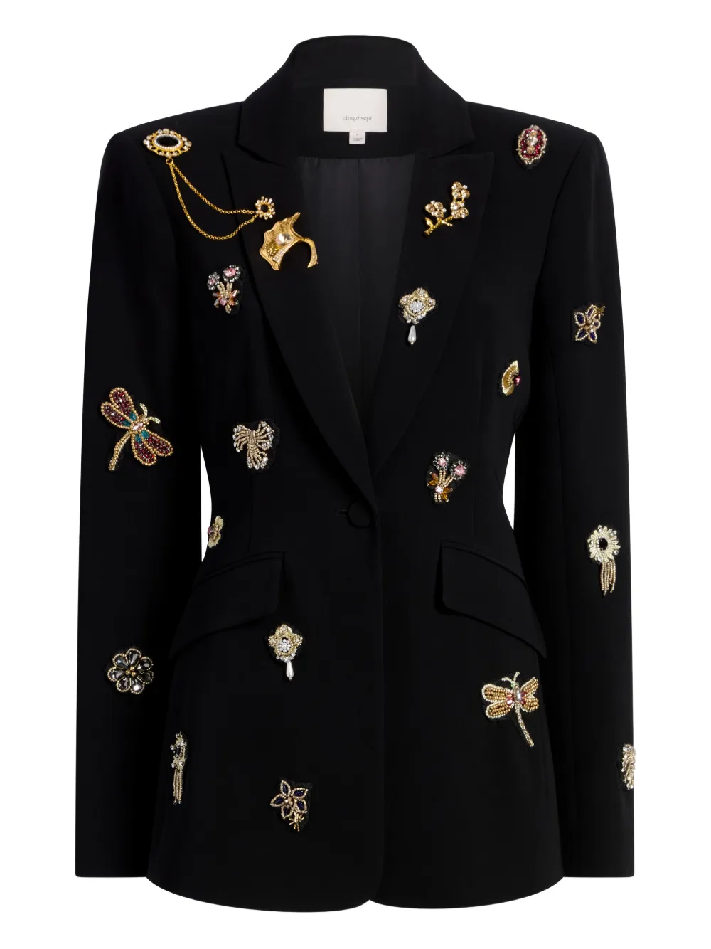 Cinq A Sept Cheyenne brooches blazer - Black