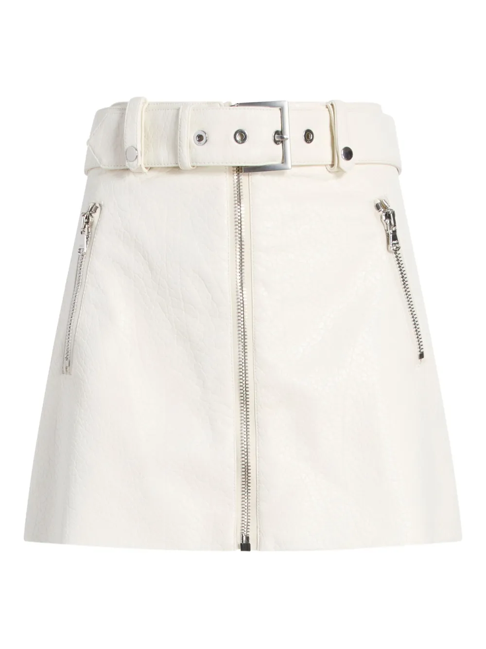 Cinq À Sept Saffira Vegan Leather Mini Skirt In White