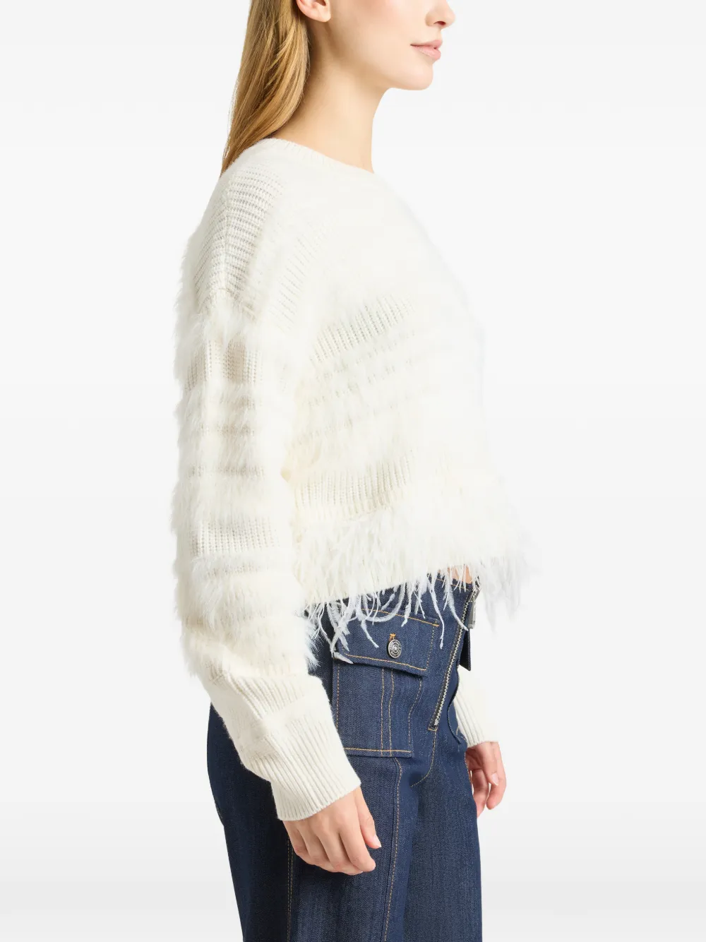  Cinq A Sept Vivi Fringed Sweater - White 