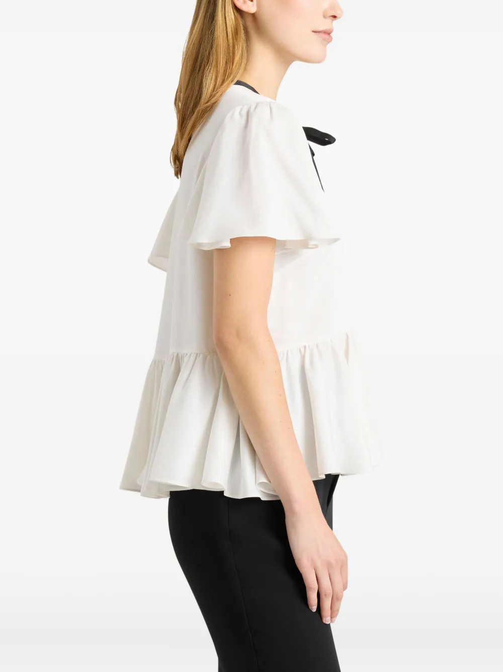  Cinq A Sept Heloise Ruffled Tie Top - White 