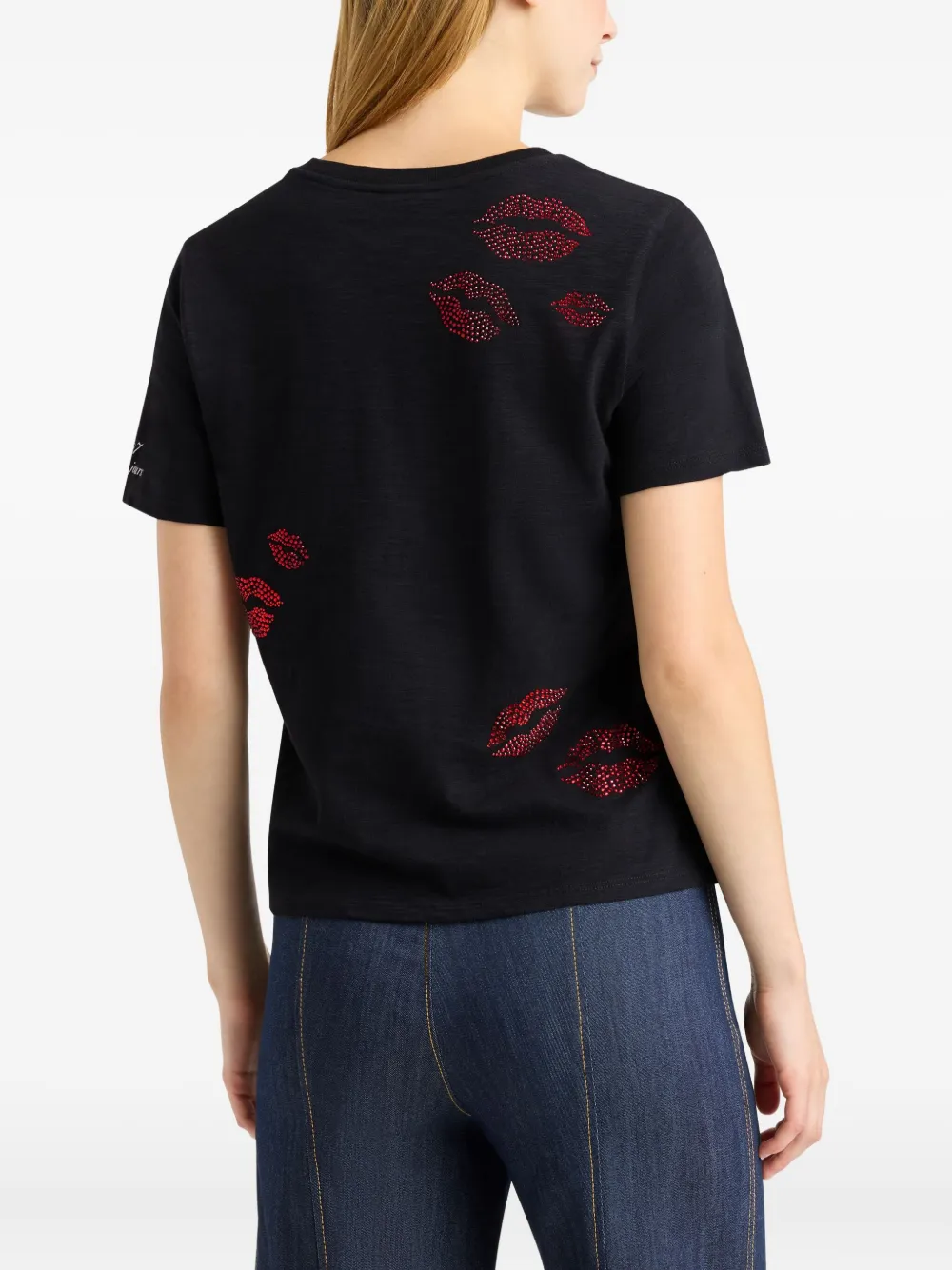 Cinq A Sept Kissing Booth Lips T-shirt Zwart