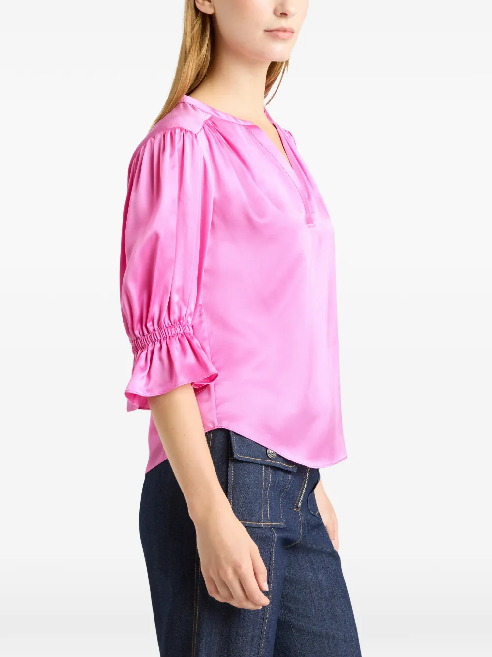  Cinq A Sept Fiona V-neck Blouse - Pink 